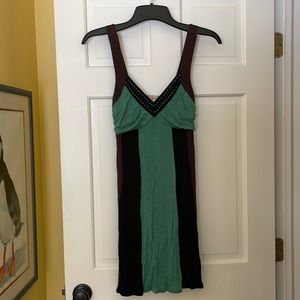 Size medium knit dress brown black jade green